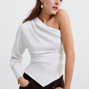 Zara Asymmetric one shoulder top